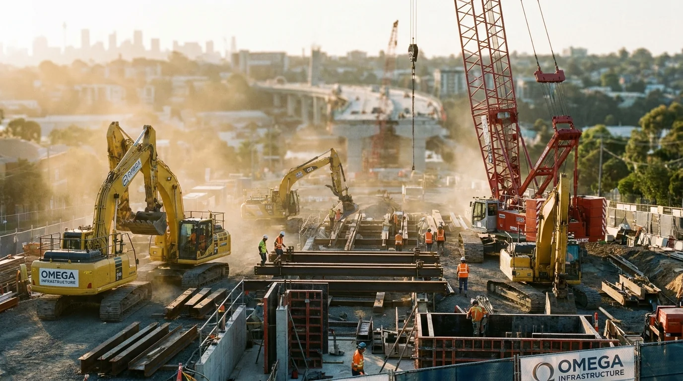 Heavy civil excavation and infrastructure job site
