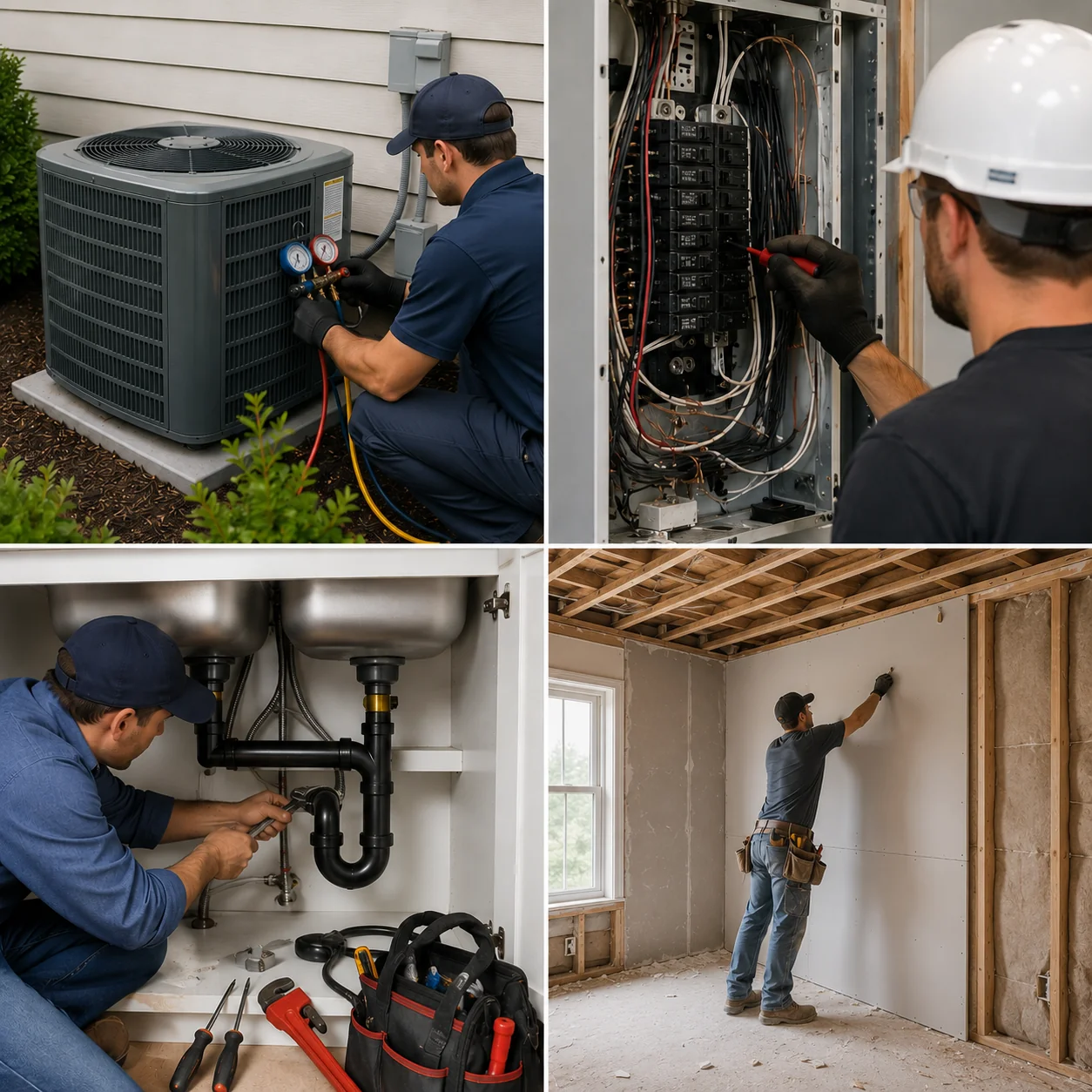 Residential tradesperson working on site